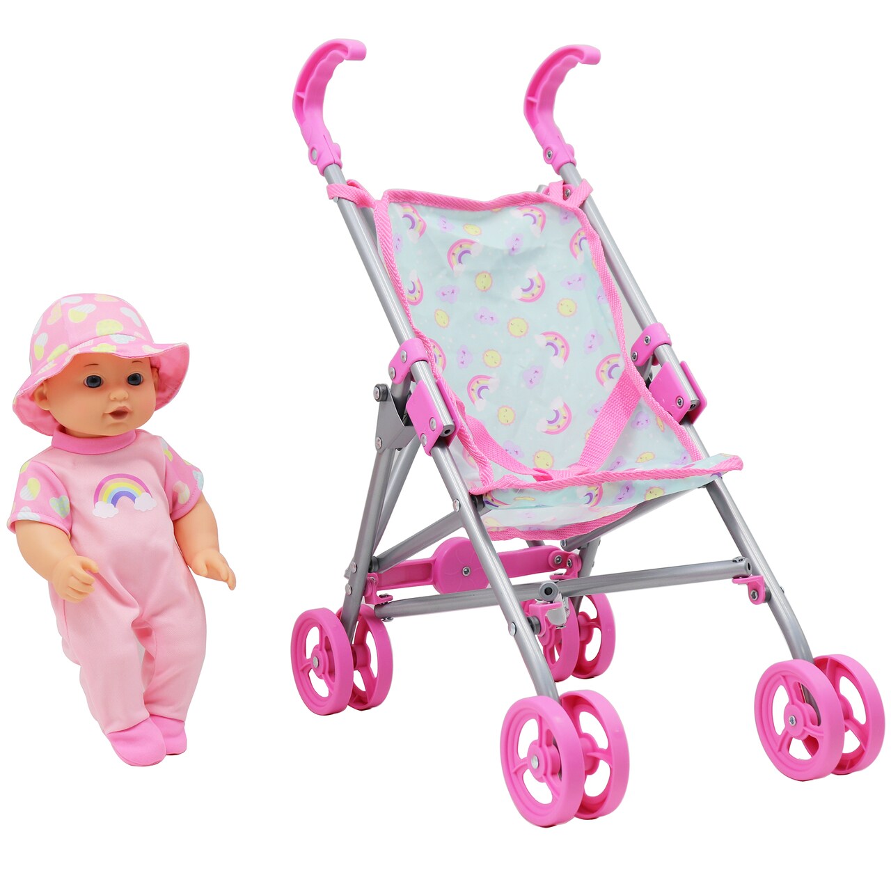 Dream Collection: Stroller Set With 12" Baby Doll- Gi-Go Dolls, Kids Playset, Ages 3+